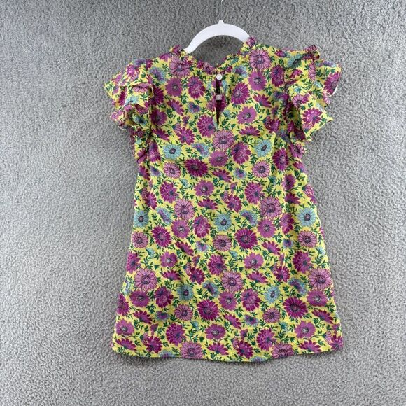 BANJANAN Women's Klara Top Floral Ruffle SIze XS Purple Yellow Daisy Print - Picture 5 of 15